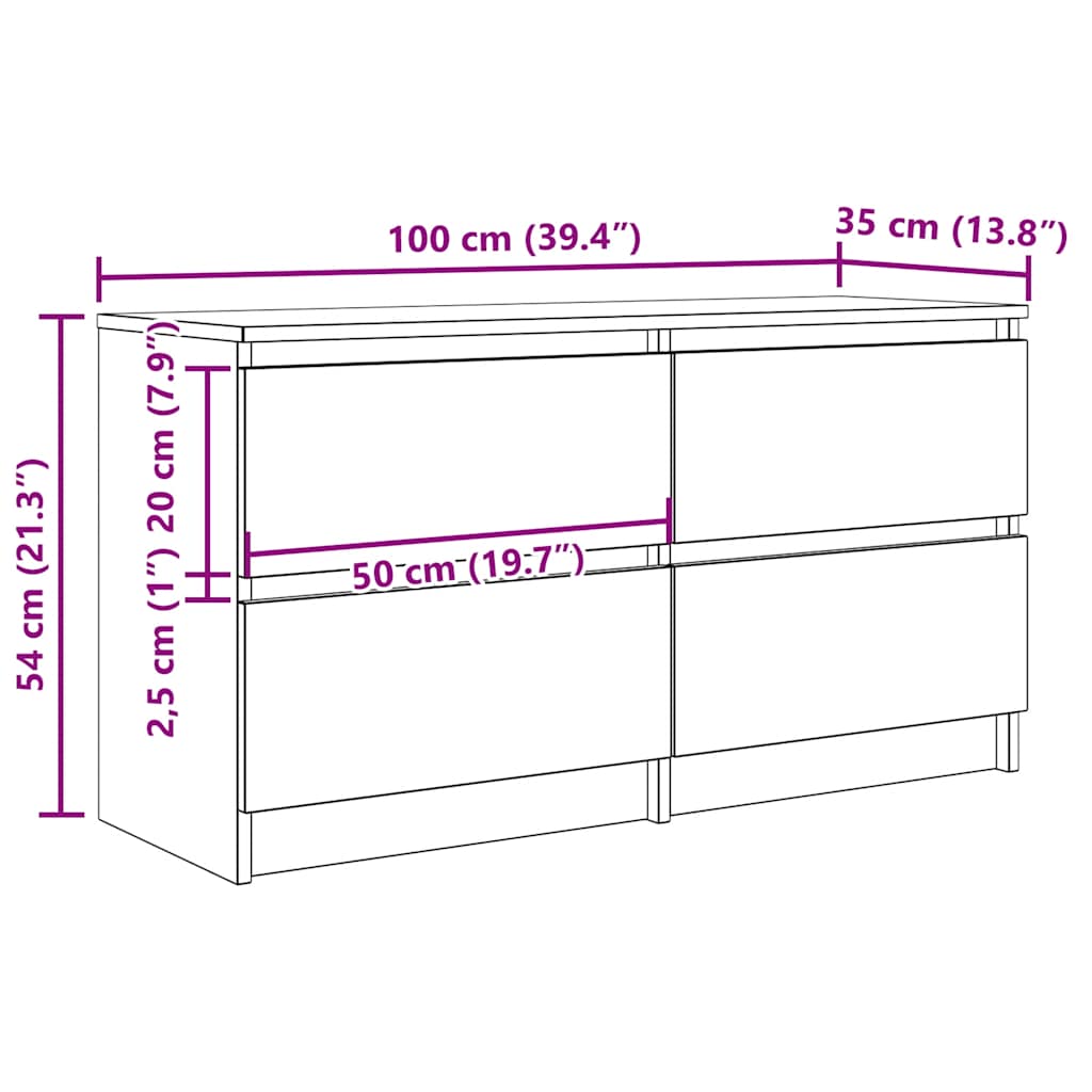 Móvel de TV 100x35x54 cm derivados de madeira branco