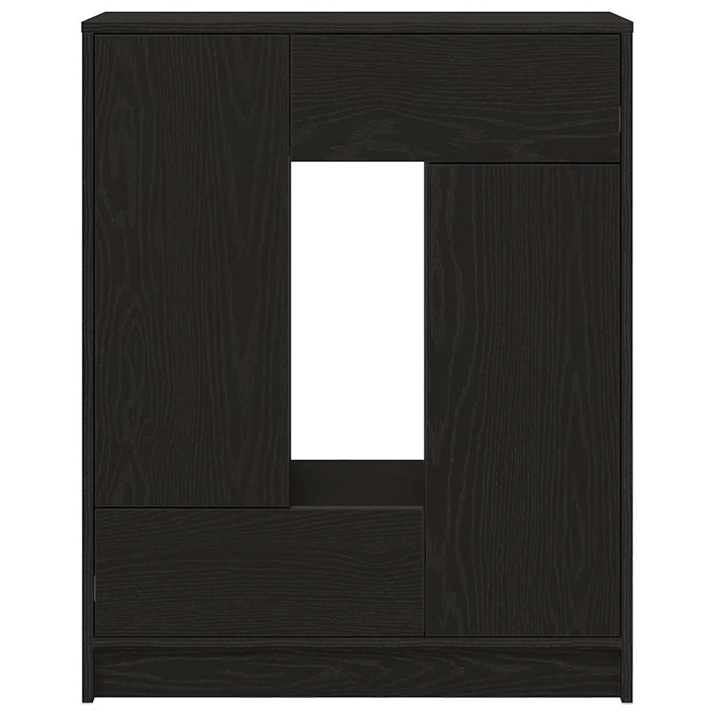 Aparador c/ gavetas e portas 73x31x90 cm carvalho preto