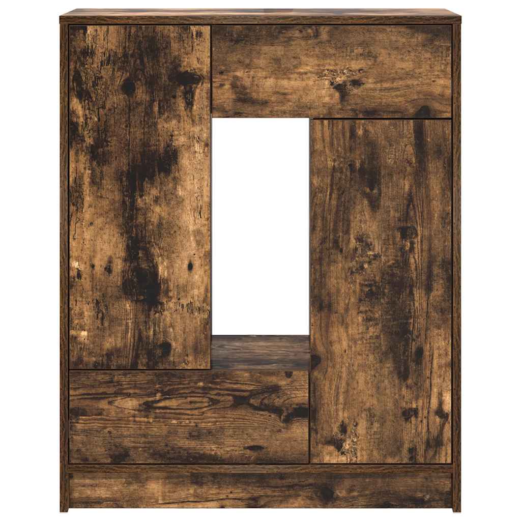 Aparador c/ gavetas e portas 73x31x90 cm carvalho fumado