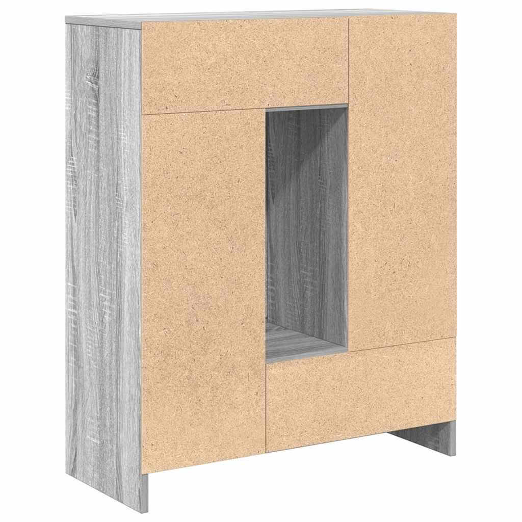 Aparador c/ gavetas e portas 73x31x90 cm sonoma cinzento