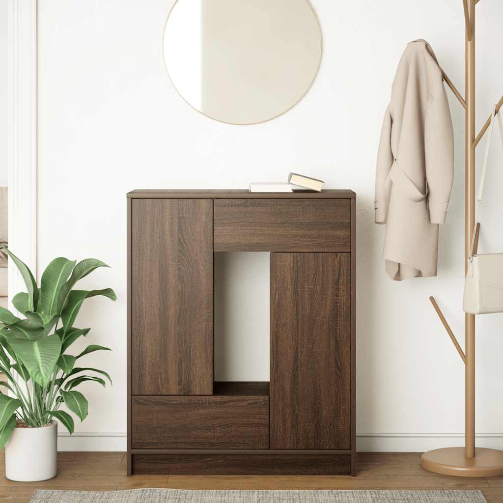 Aparador c/ gavetas e portas 73x31x90 cm carvalho castanho