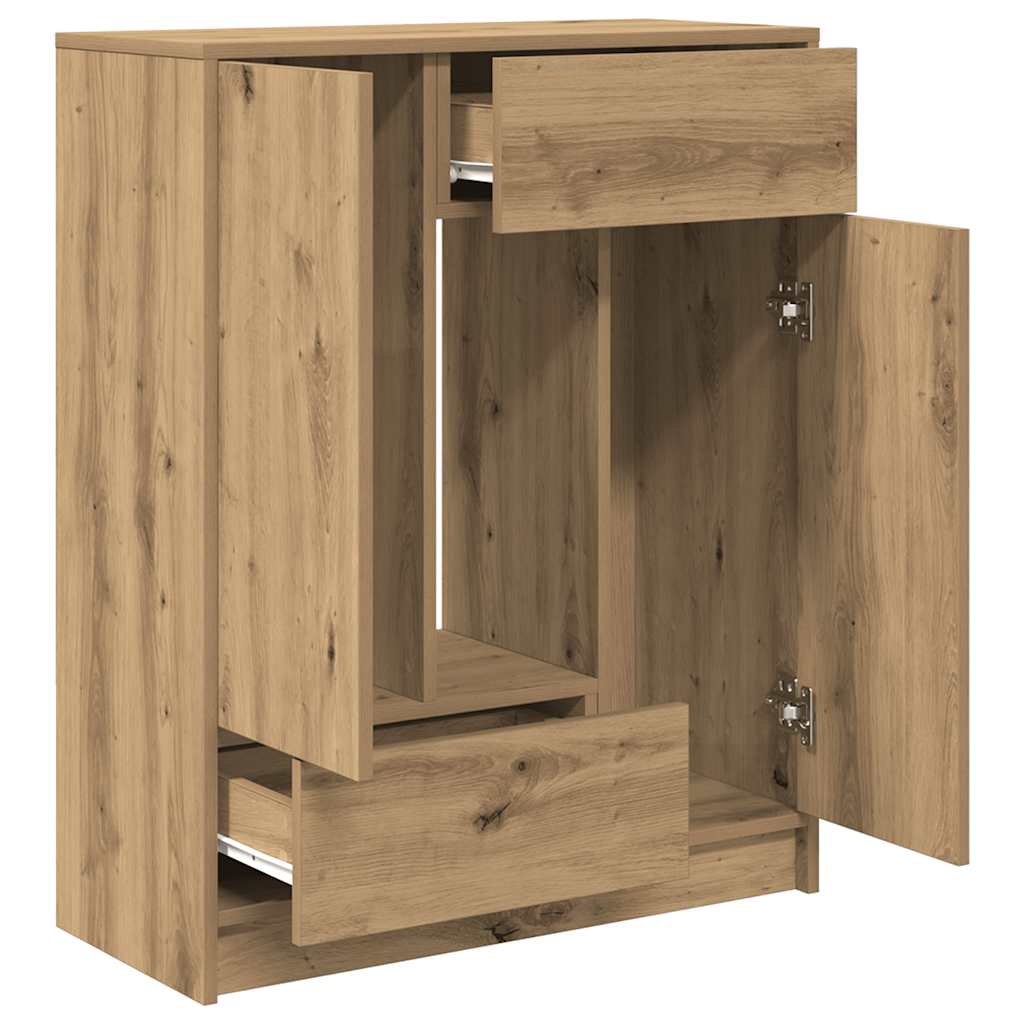 Aparador c/ gavetas e portas 73x31x90 cm carvalho artesanal