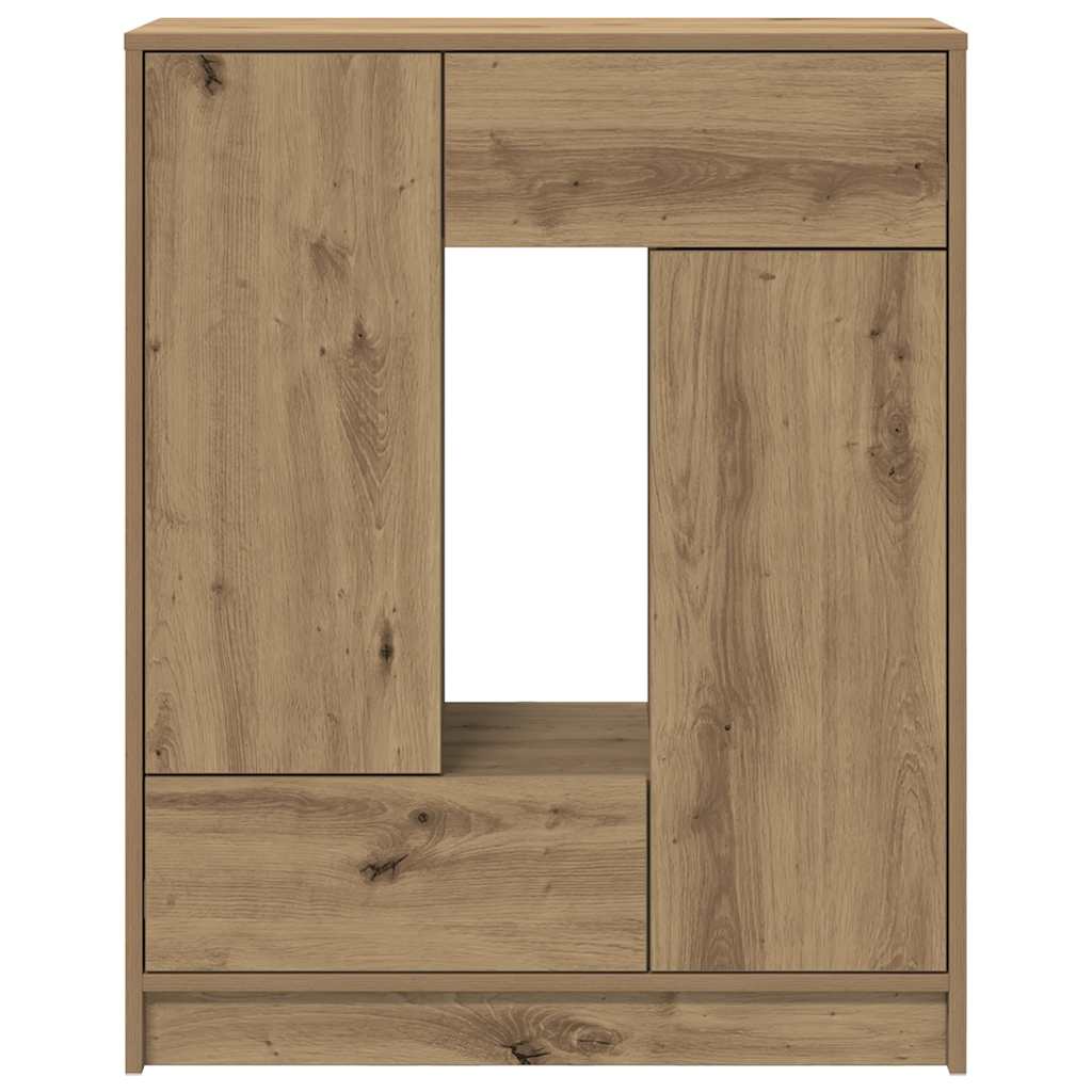 Aparador c/ gavetas e portas 73x31x90 cm carvalho artesanal