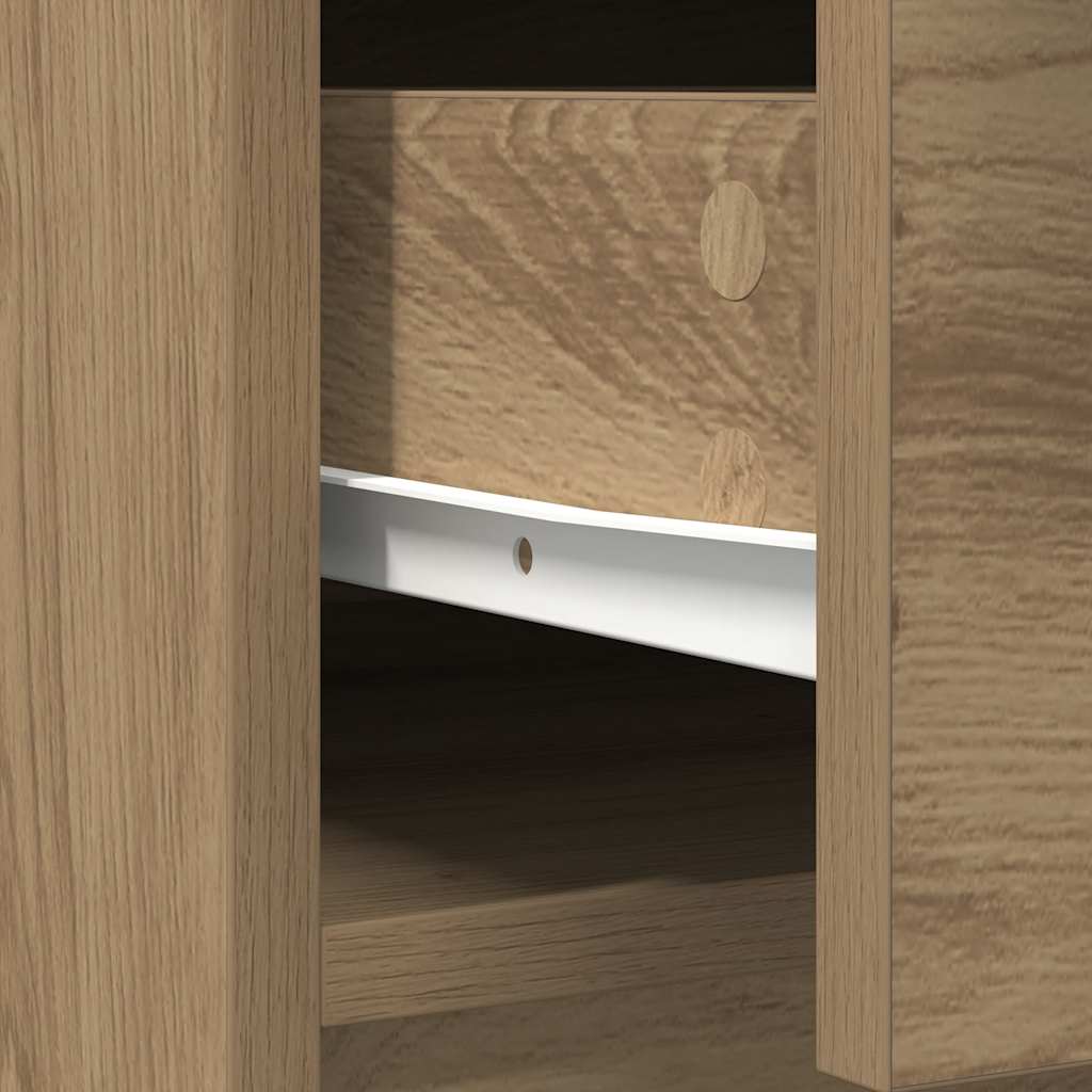 Aparador c/ gavetas e portas 73x31x90 cm carvalho artesanal