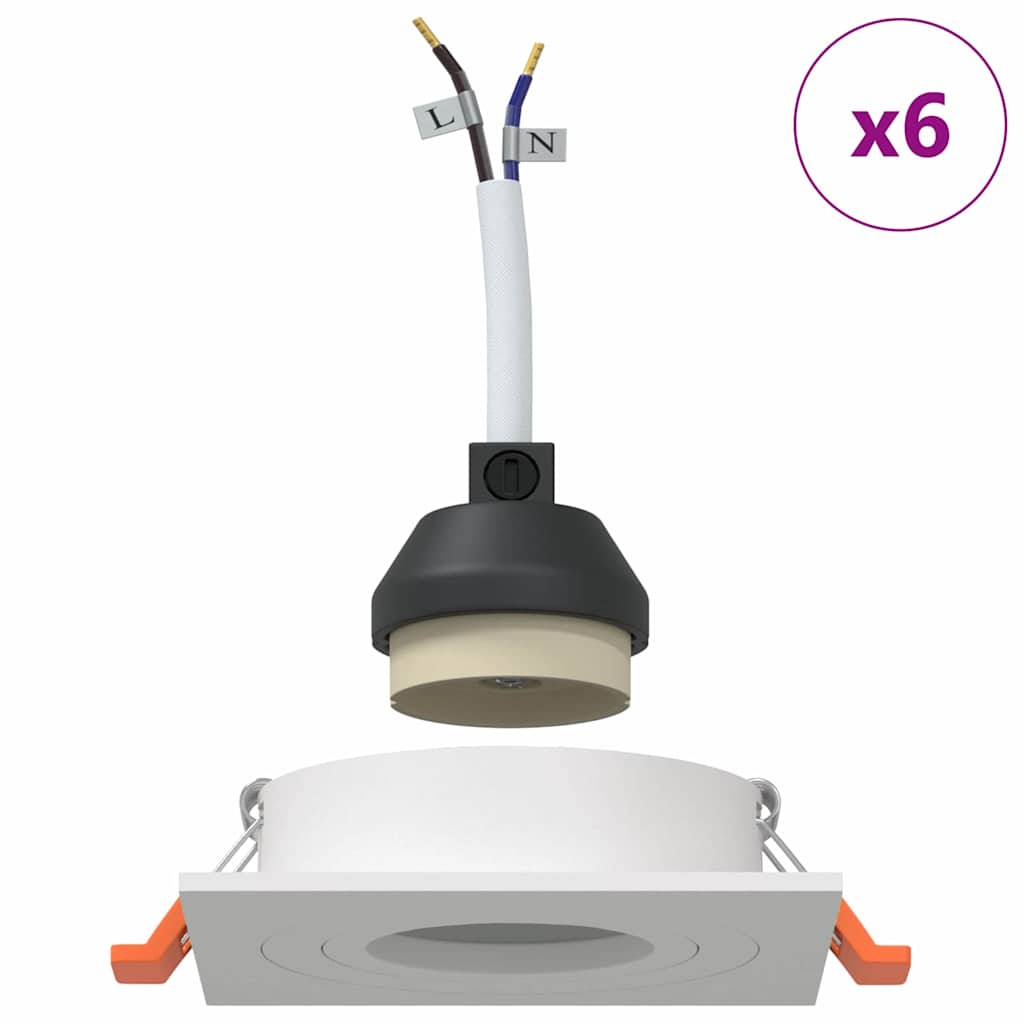 Spotlights com holofotes 12 pcs Branco 9 x 9 x cm Alumínio