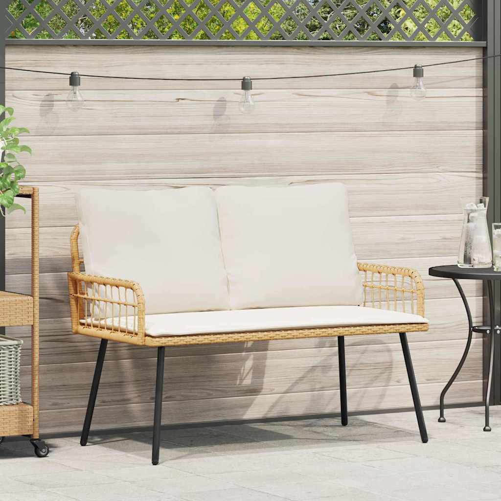 Banco de jardim com almofada Castanho 114 x 64 x 78cm Metal