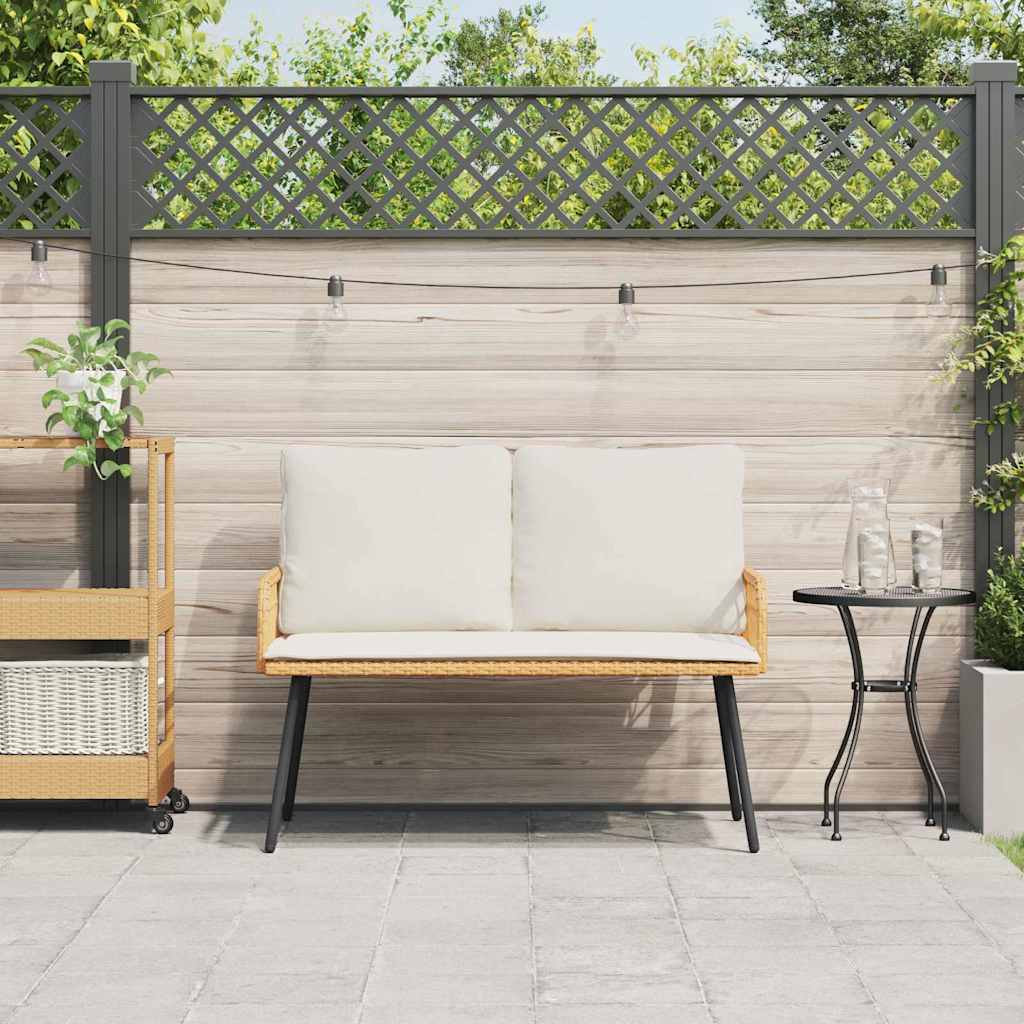 Banco de jardim com almofada Castanho 114 x 64 x 78cm Metal