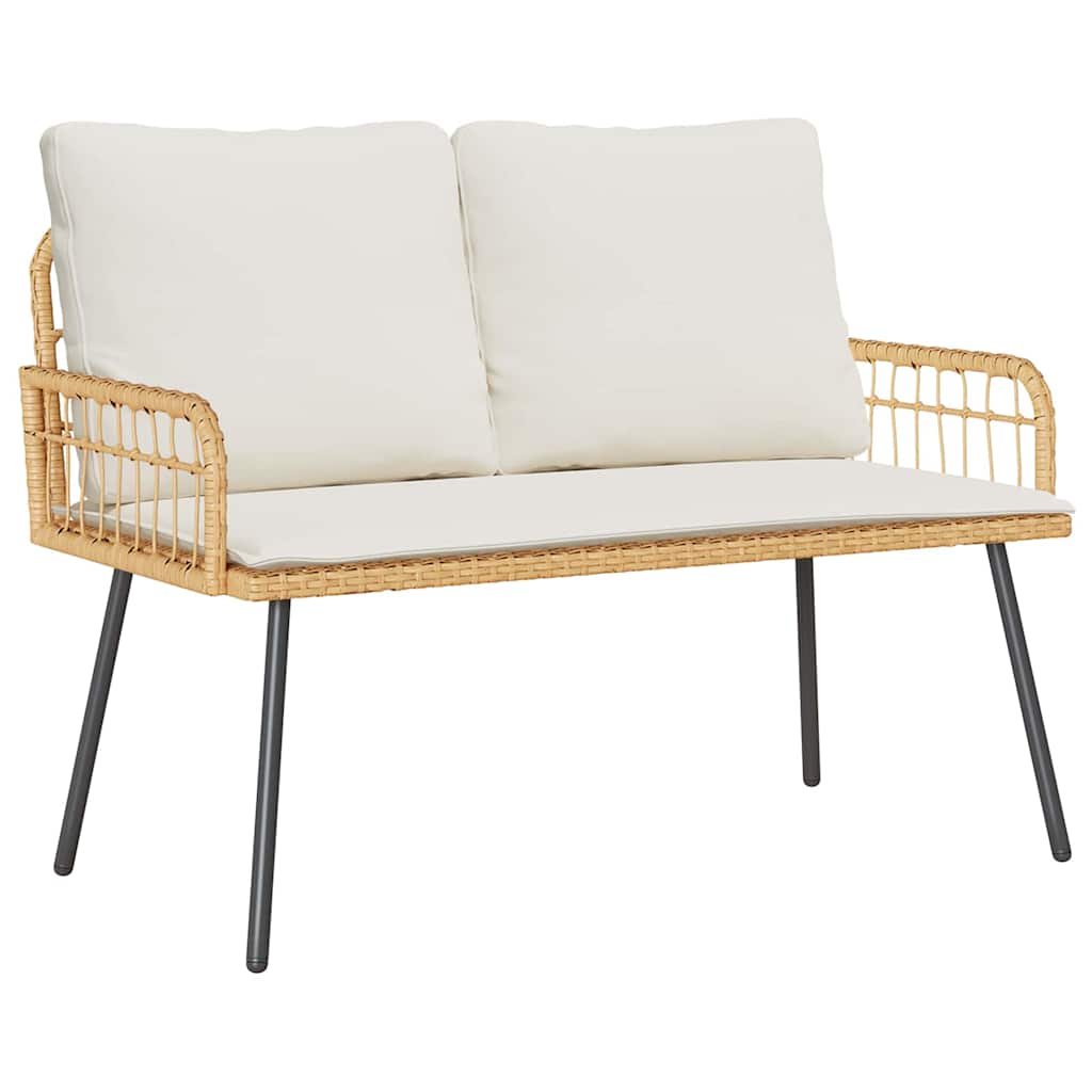 Banco de jardim com almofada Castanho 114 x 64 x 78cm Metal
