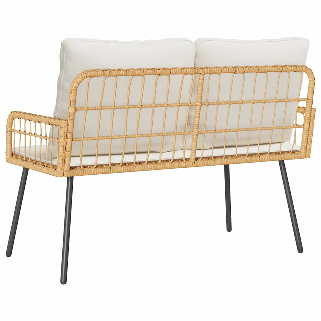 Banco de jardim com almofada Castanho 114 x 64 x 78cm Metal