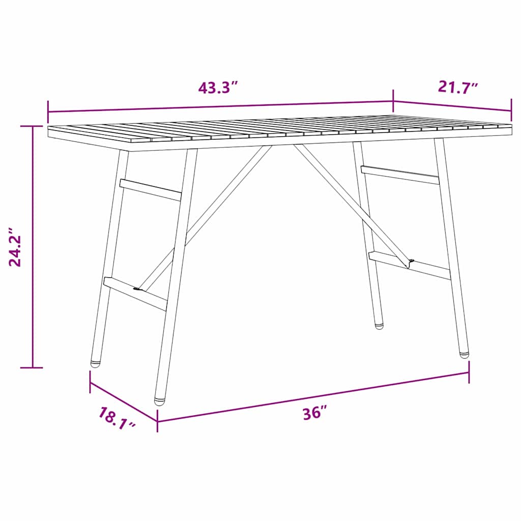 Mesa de jantar Castanho 110 x 55 x 62 cm
