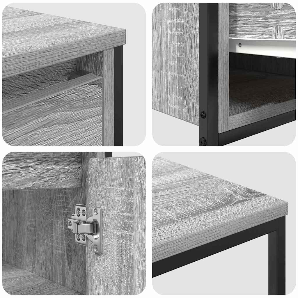 Conjunto de Móveis para Banheiro 2 pcs Cinza sonoma e Preto