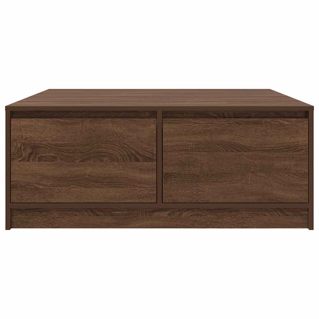 Mesa de centro com gavetas 100x100x40 cm carvalho castanho