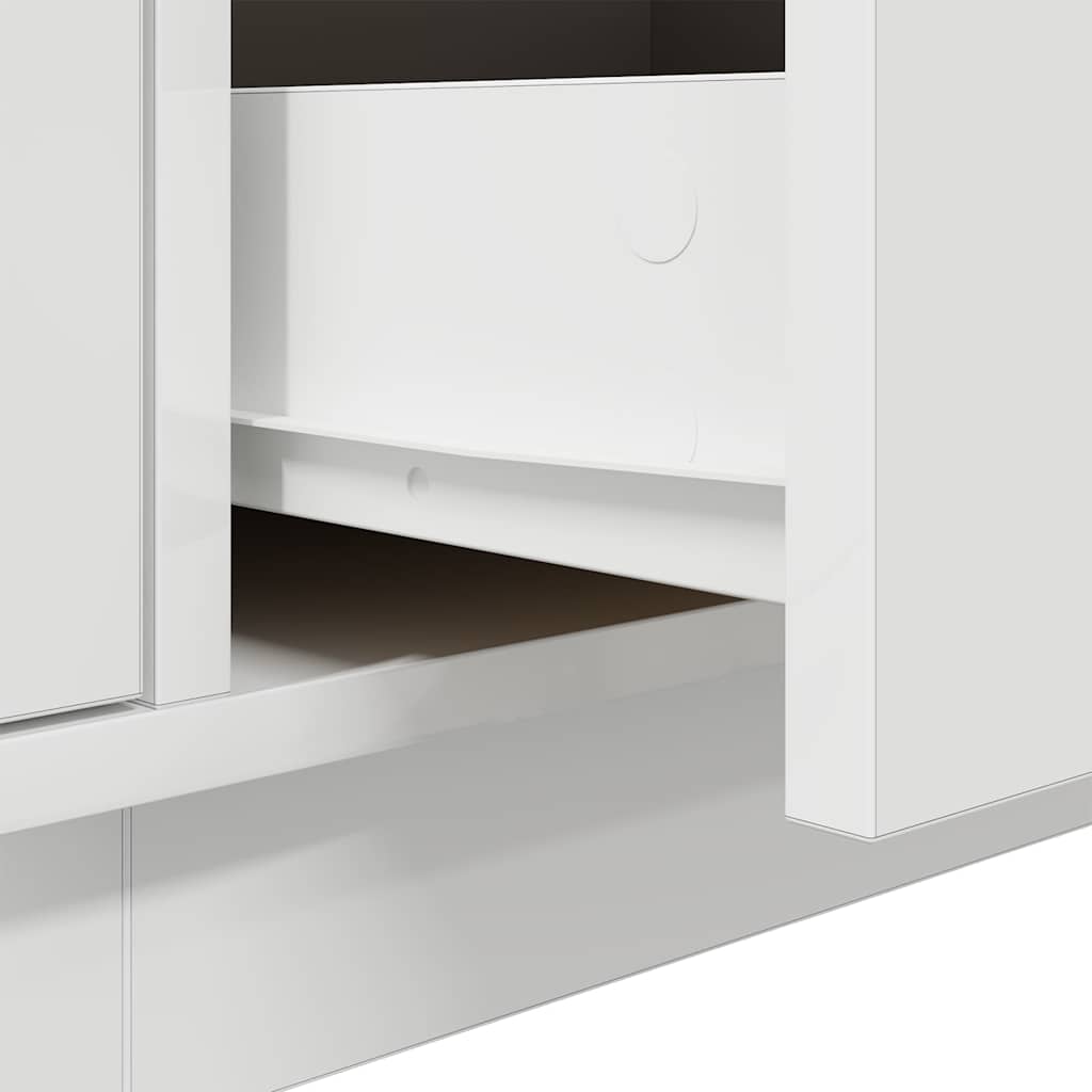 Móvel de TV com luzes LED 160,5x41x50 cm branco