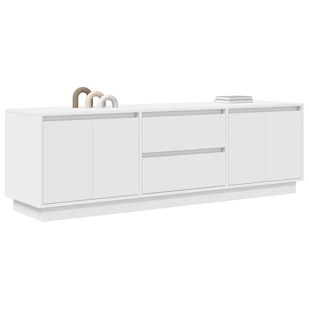 Móvel de TV com luzes LED 160,5x41x50 cm branco