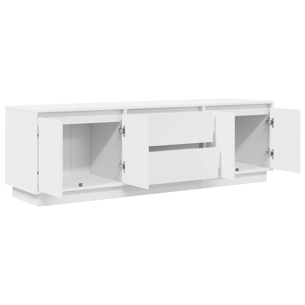 Móvel de TV com luzes LED 160,5x41x50 cm branco