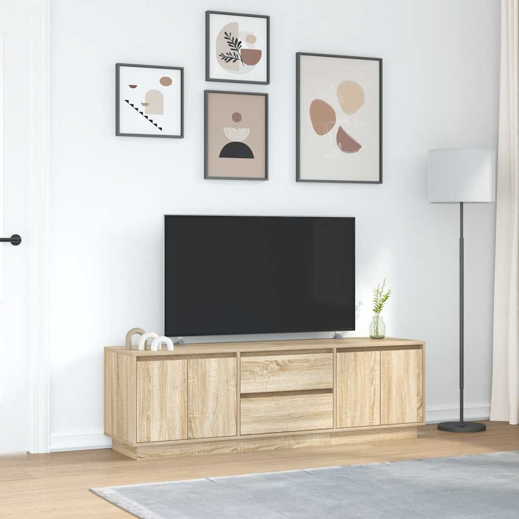 Móvel de TV com luzes LED 160,5x41x50 cm carvalho sonoma