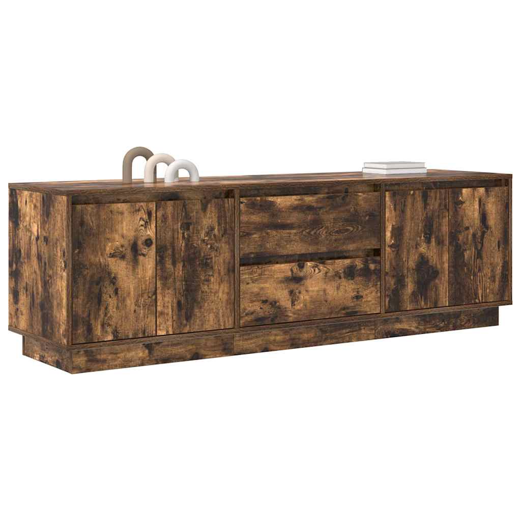 Móvel de TV com luzes LED 160,5x41x50 cm carvalho fumado