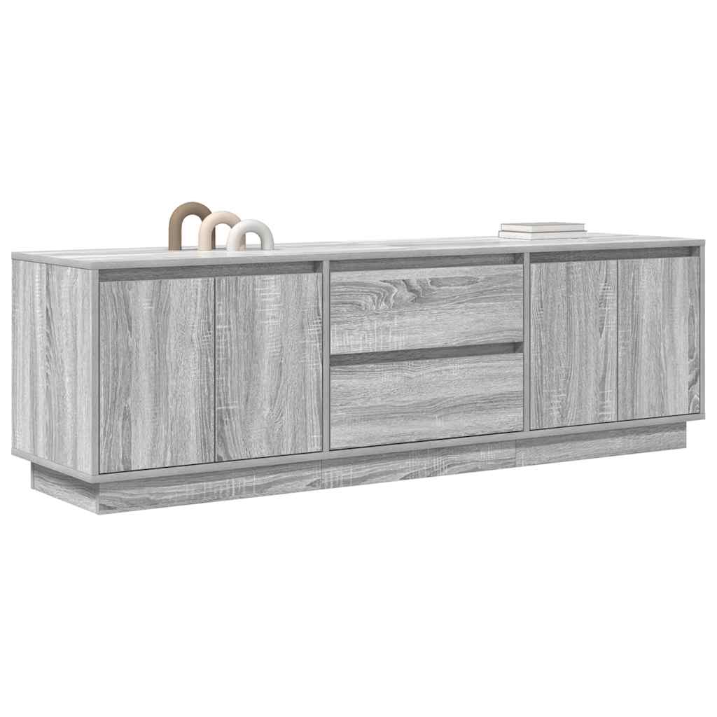 Móvel de TV com luzes LED 160,5x41x50 cm cinzento sonoma