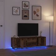 Móvel de TV com luzes LED 160,5x41x50 cm madeira velha