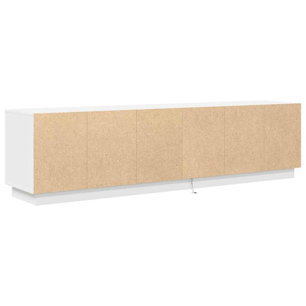 Móvel de TV com luzes LED 193,5x41x50 cm branco