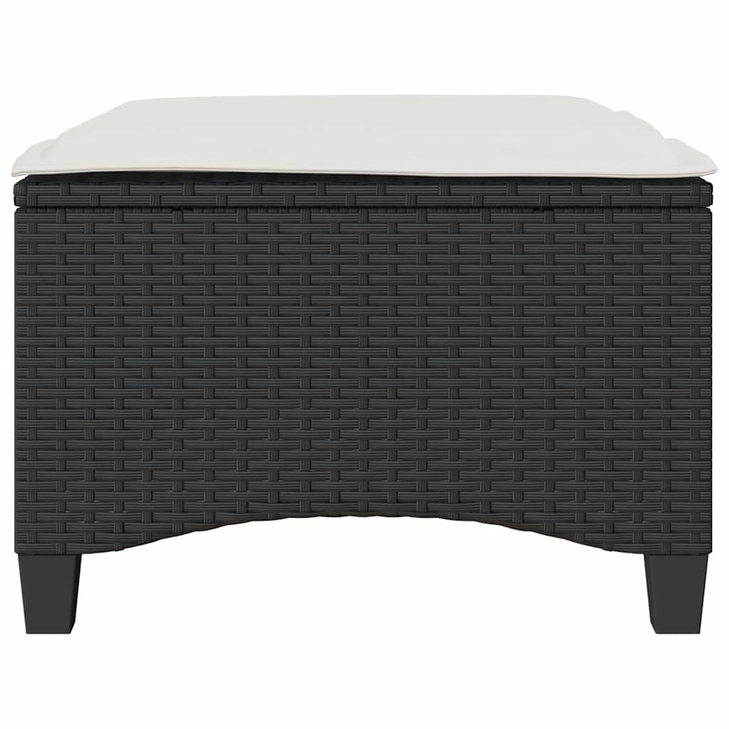 Bancos de jardim com almofadas 2 unid 55x55x36 cm vime PE preto