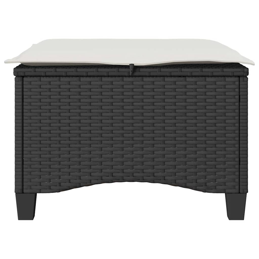 Bancos de jardim com almofadas 2 unid 55x55x36 cm vime PE preto