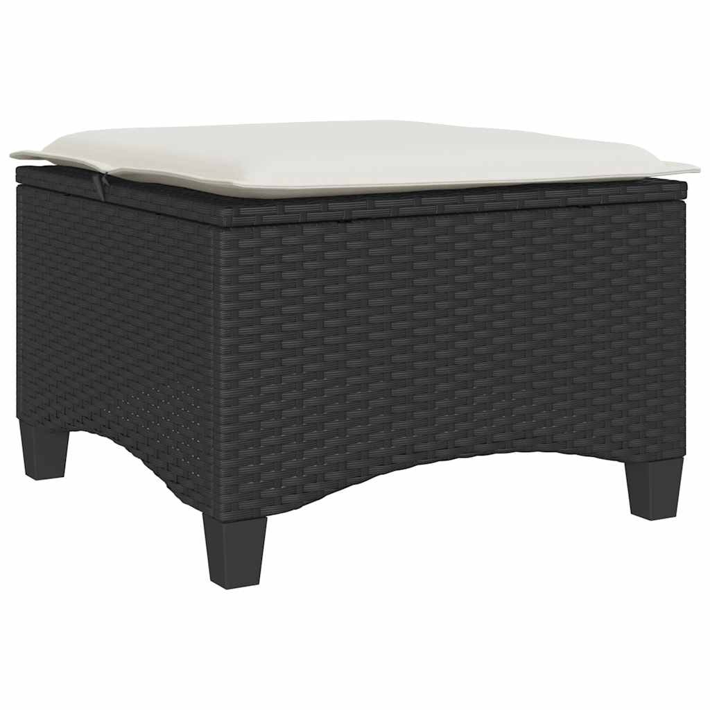 Bancos de jardim com almofadas 2 unid 55x55x36 cm vime PE preto