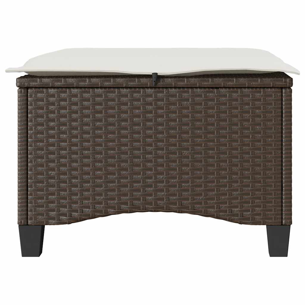 Bancos jardim com almofadas 2 unid 55x55x36 cm vime PE castanho