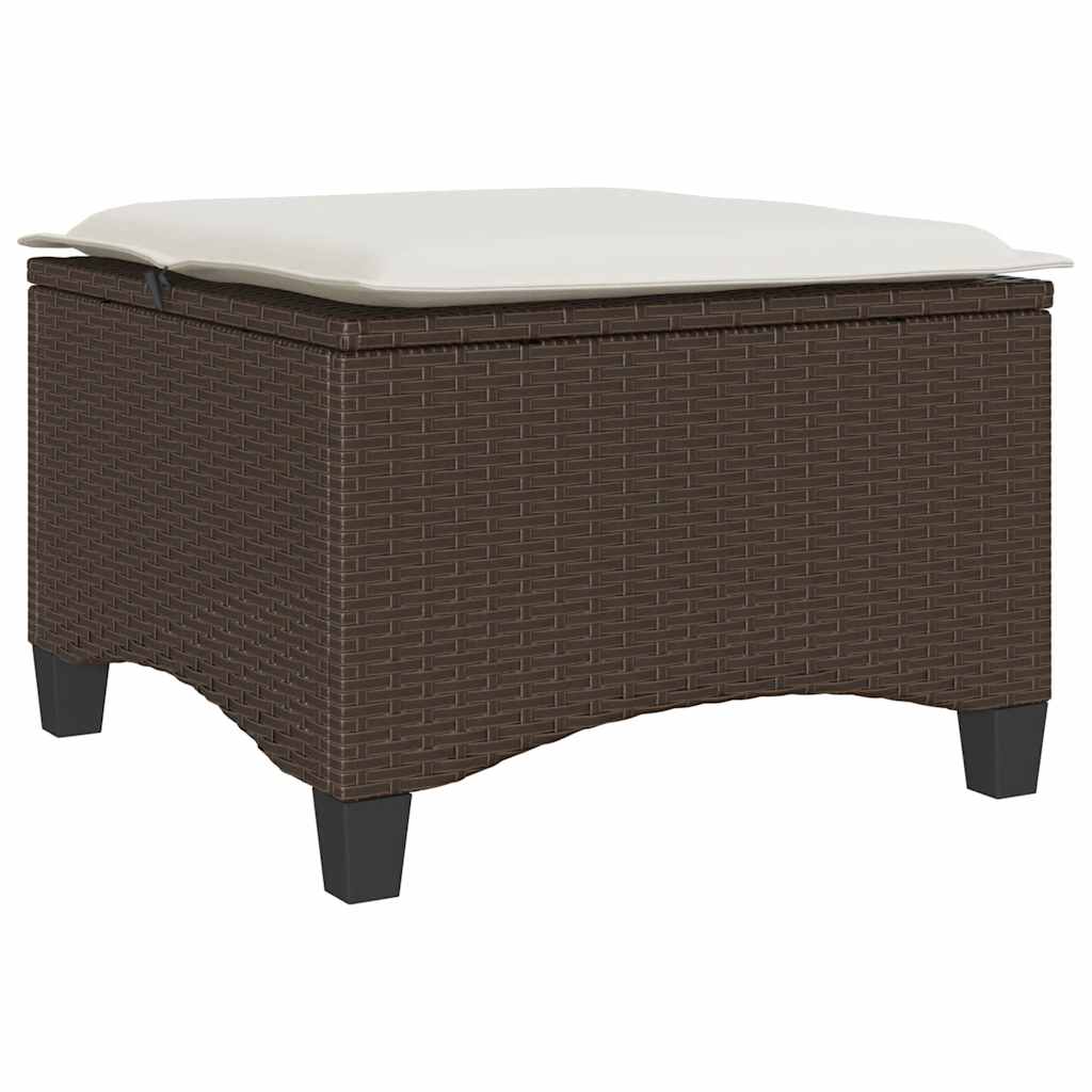 Bancos jardim com almofadas 2 unid 55x55x36 cm vime PE castanho