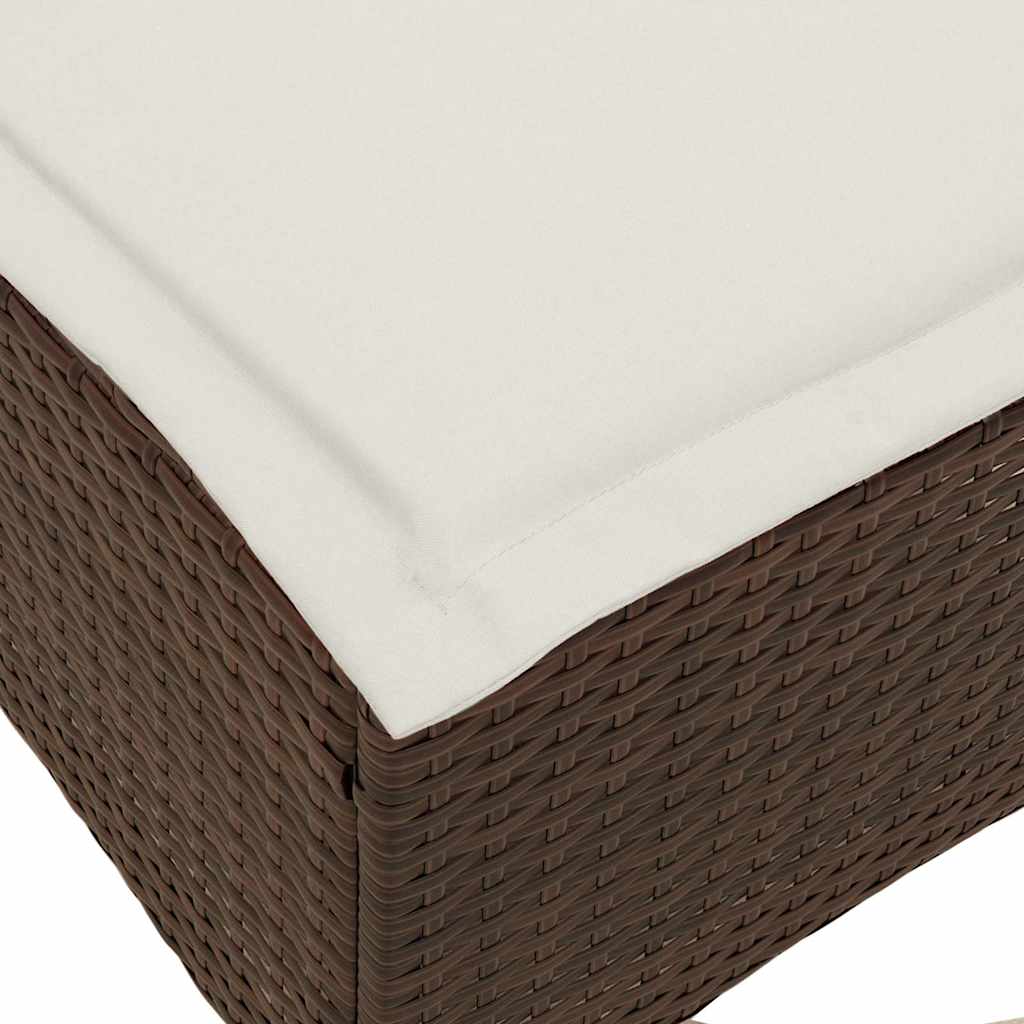 Bancos jardim com almofadas 2 unid 55x55x36 cm vime PE castanho