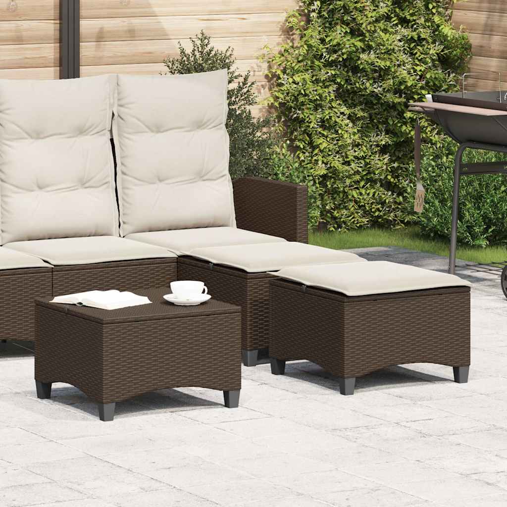 Bancos jardim com almofadas 2 unid 55x55x36 cm vime PE castanho