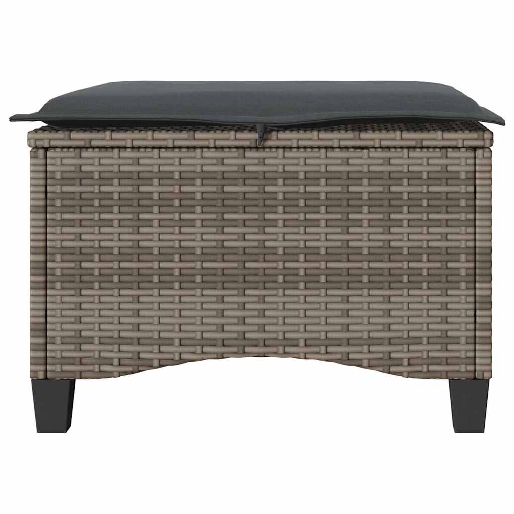 Bancos jardim com almofadas 2 unid 55x55x36 cm vime PE cinzento