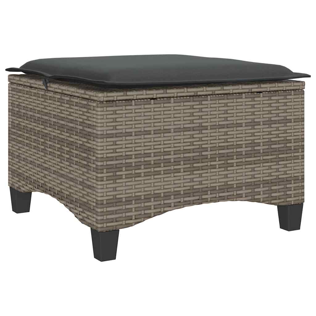 Bancos jardim com almofadas 2 unid 55x55x36 cm vime PE cinzento