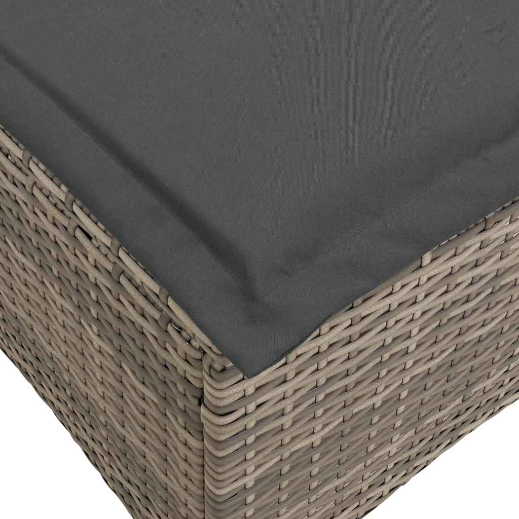 Bancos jardim com almofadas 2 unid 55x55x36 cm vime PE cinzento