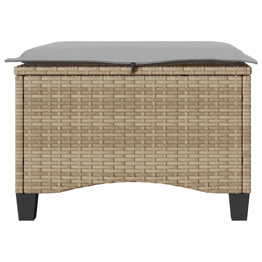 Bancos de jardim com almofadas 2 unid 55x55x36 cm vime PE bege