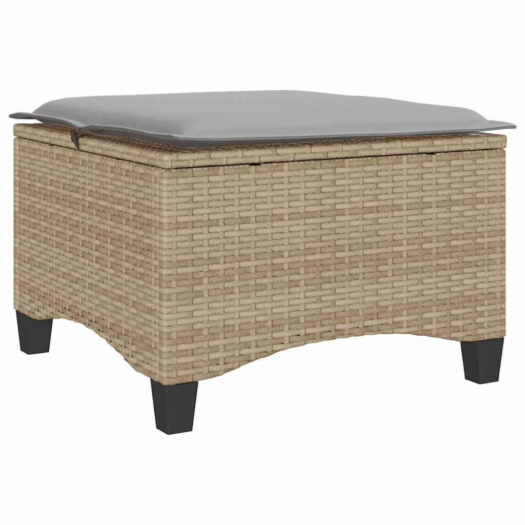 Bancos de jardim com almofadas 2 unid 55x55x36 cm vime PE bege
