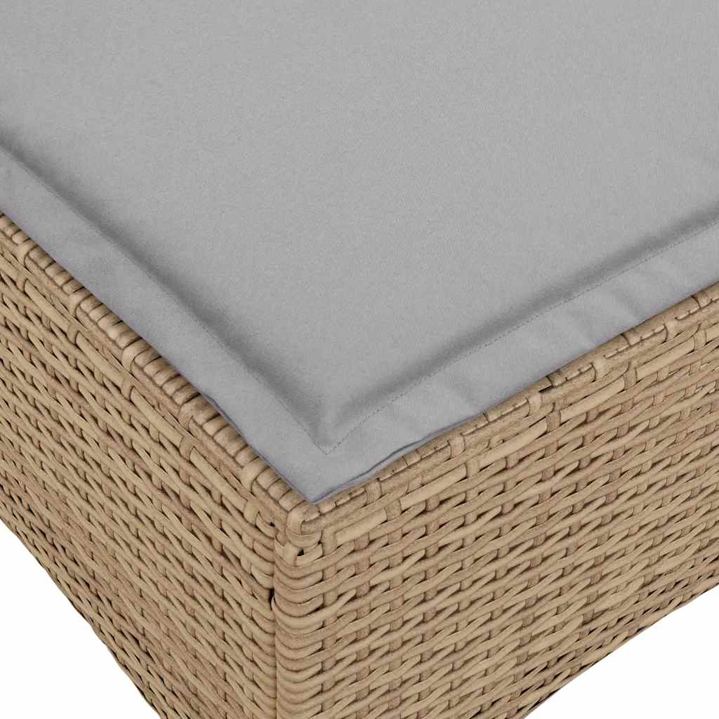 Bancos de jardim com almofadas 2 unid 55x55x36 cm vime PE bege