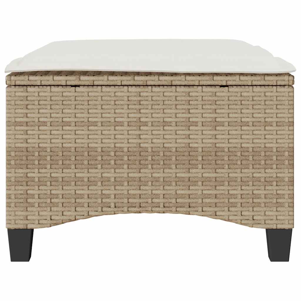 Bancos de jardim com almofadas 2 unid 55x55x36 cm vime PE bege