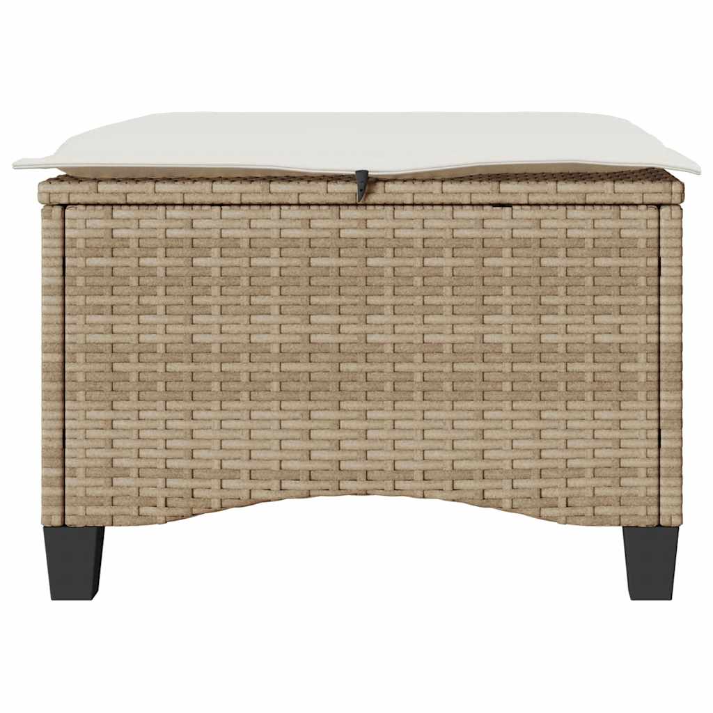 Bancos de jardim com almofadas 2 unid 55x55x36 cm vime PE bege
