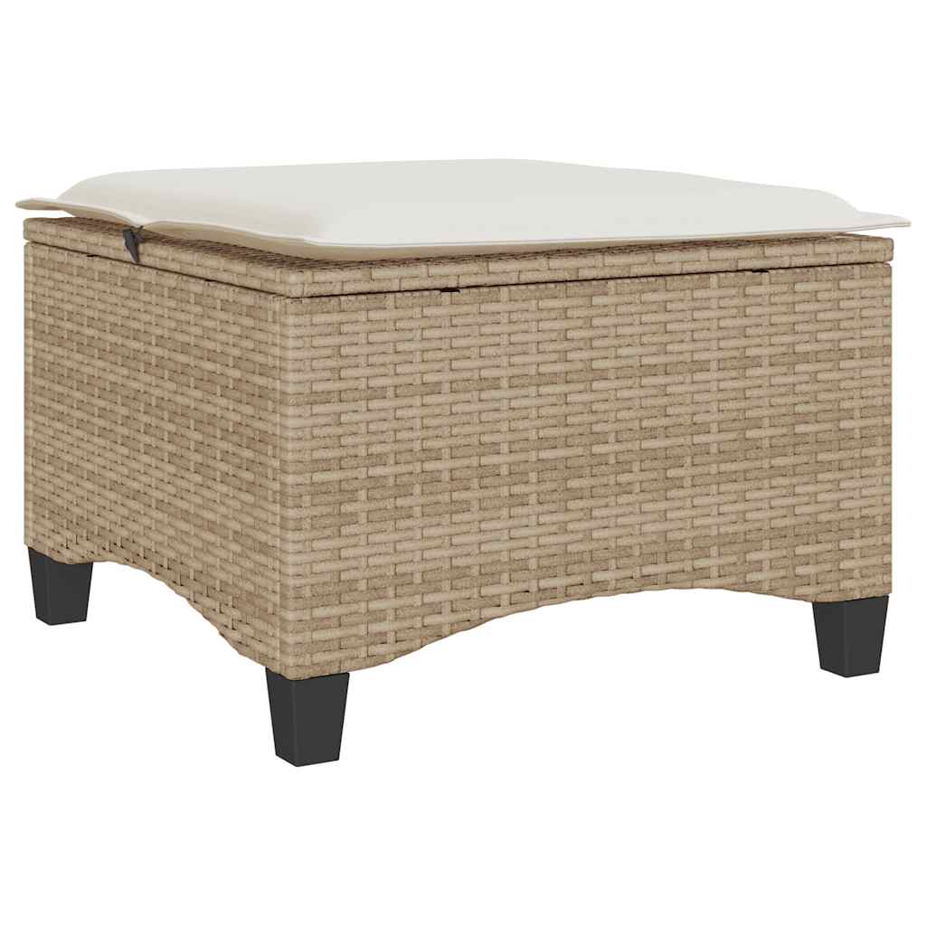 Bancos de jardim com almofadas 2 unid 55x55x36 cm vime PE bege