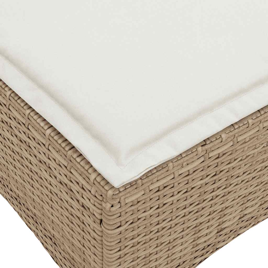 Bancos de jardim com almofadas 2 unid 55x55x36 cm vime PE bege