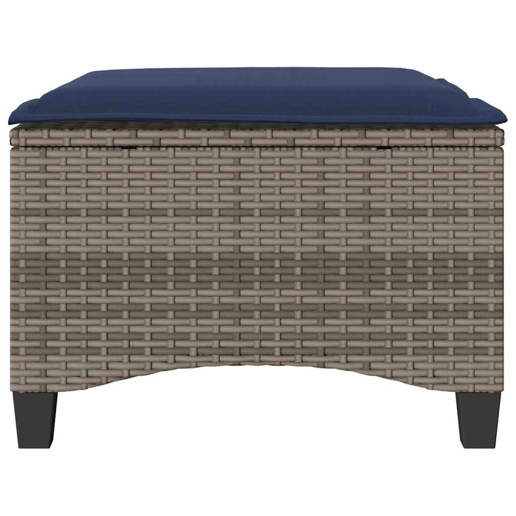 Bancos jardim com almofadas 2 unid 55x55x36 cm vime PE cinzento