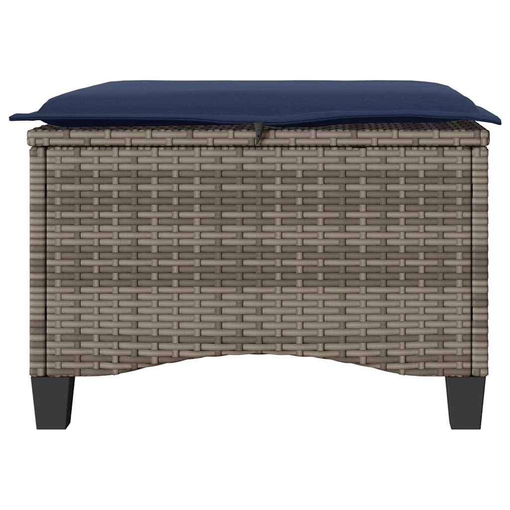 Bancos jardim com almofadas 2 unid 55x55x36 cm vime PE cinzento