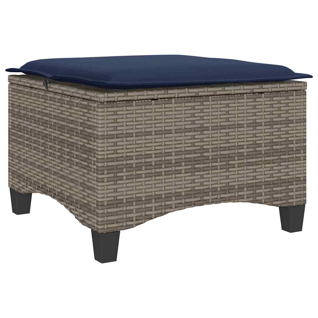 Bancos jardim com almofadas 2 unid 55x55x36 cm vime PE cinzento