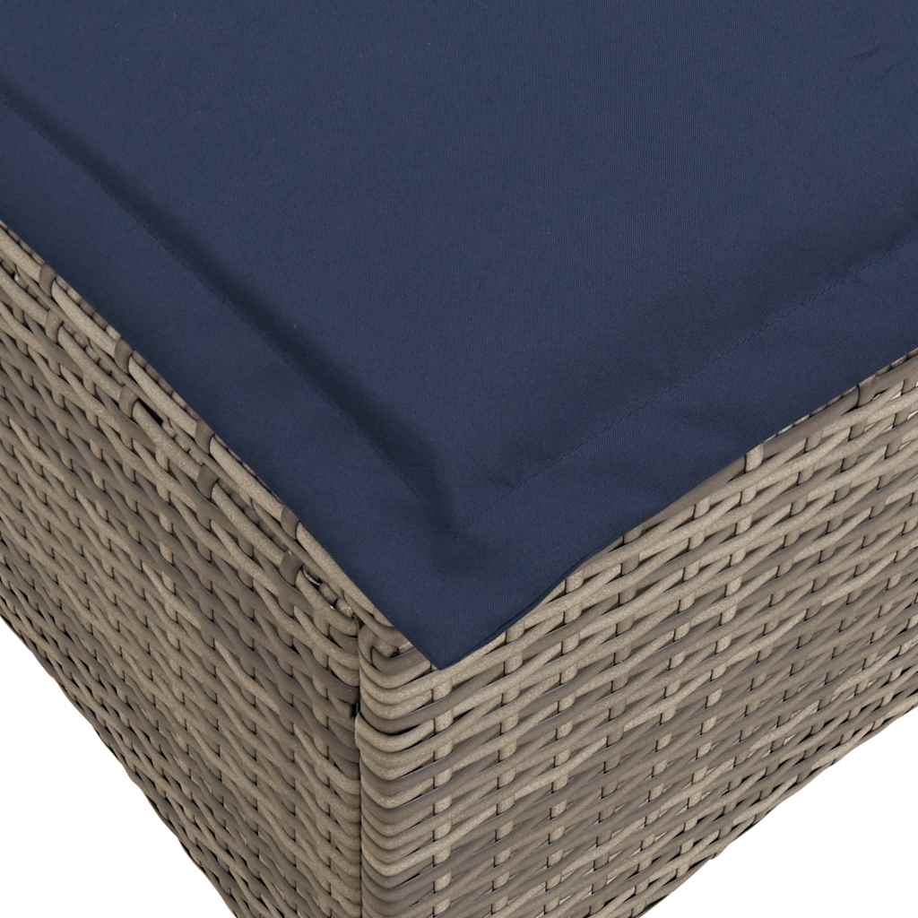 Bancos jardim com almofadas 2 unid 55x55x36 cm vime PE cinzento