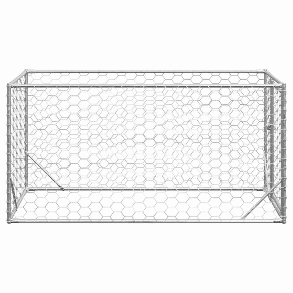 Canil para cães ao ar livre com porta 2x1x1 m aço galvanizado