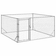 Canil para cães ao ar livre com porta 2x2x1 m aço galvanizado