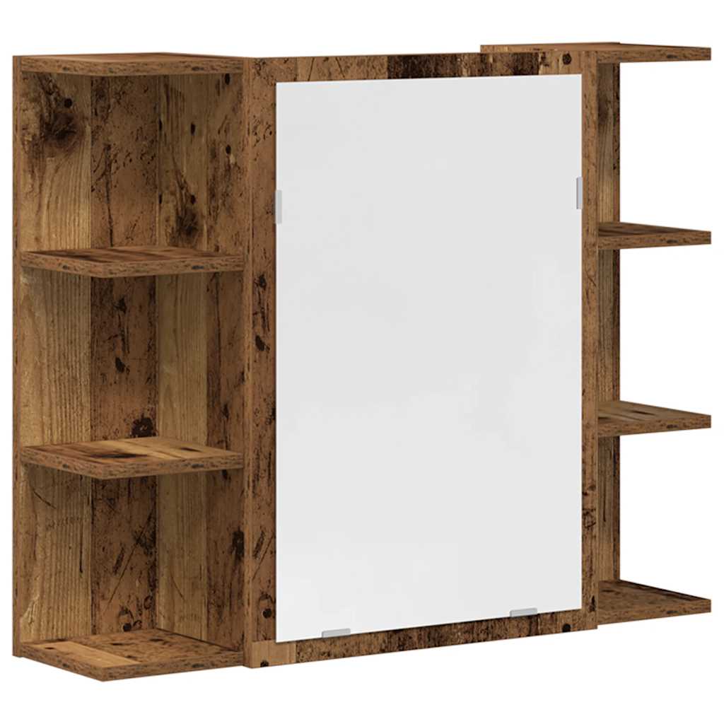 3 pcs conj. móveis casa banho derivados madeira madeira velha