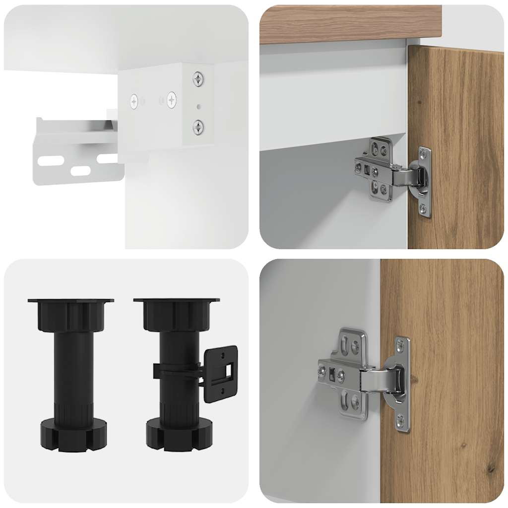 4pcs armário de cozinha conj. deriv. madeira Lyon carvalho artisiano