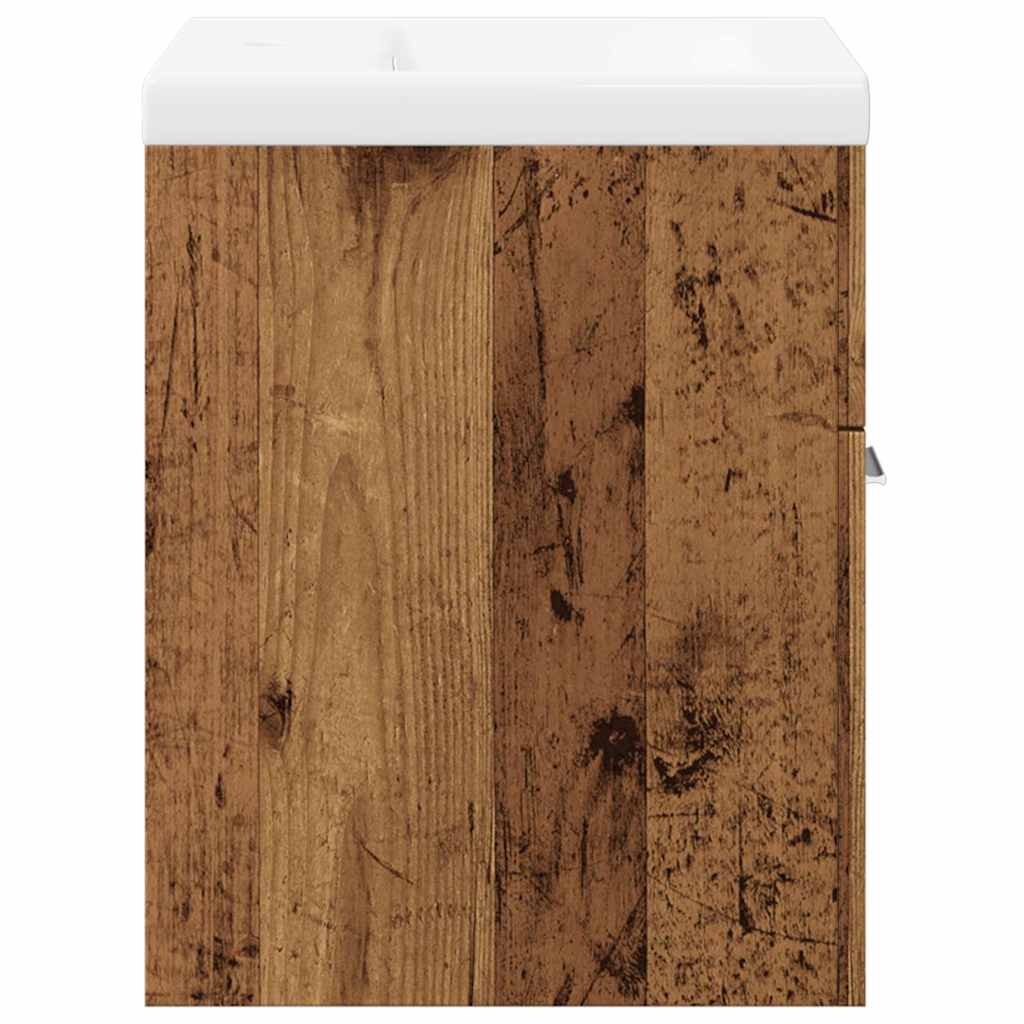 2 pcs conj. móveis casa banho derivados madeira madeira velha